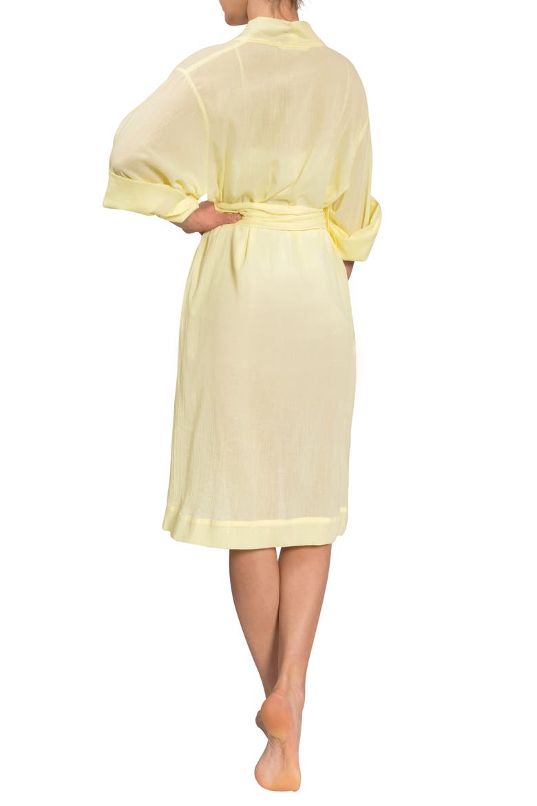 Short Tie Waist Robe, Alternate, color, LIMONCELLO