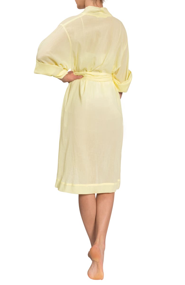 Everyday Ritual Short Tie Waist Robe, Alternate, color, Limoncello