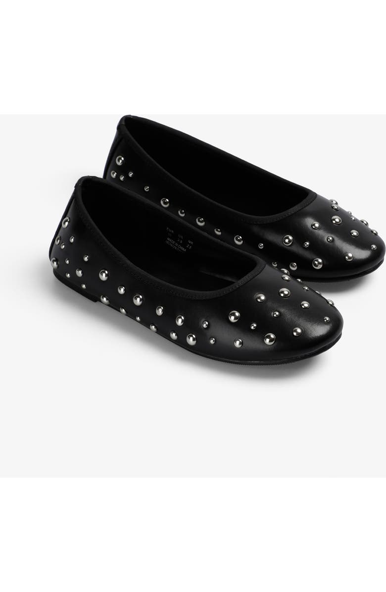 Scalpers Studs Ballet Shoes Girls, Main, color, Black
