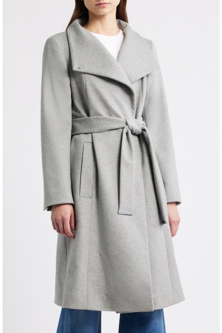 Wool & Cashmere Belted Coat, Main, color, LIGHT PASTEL/ GREY