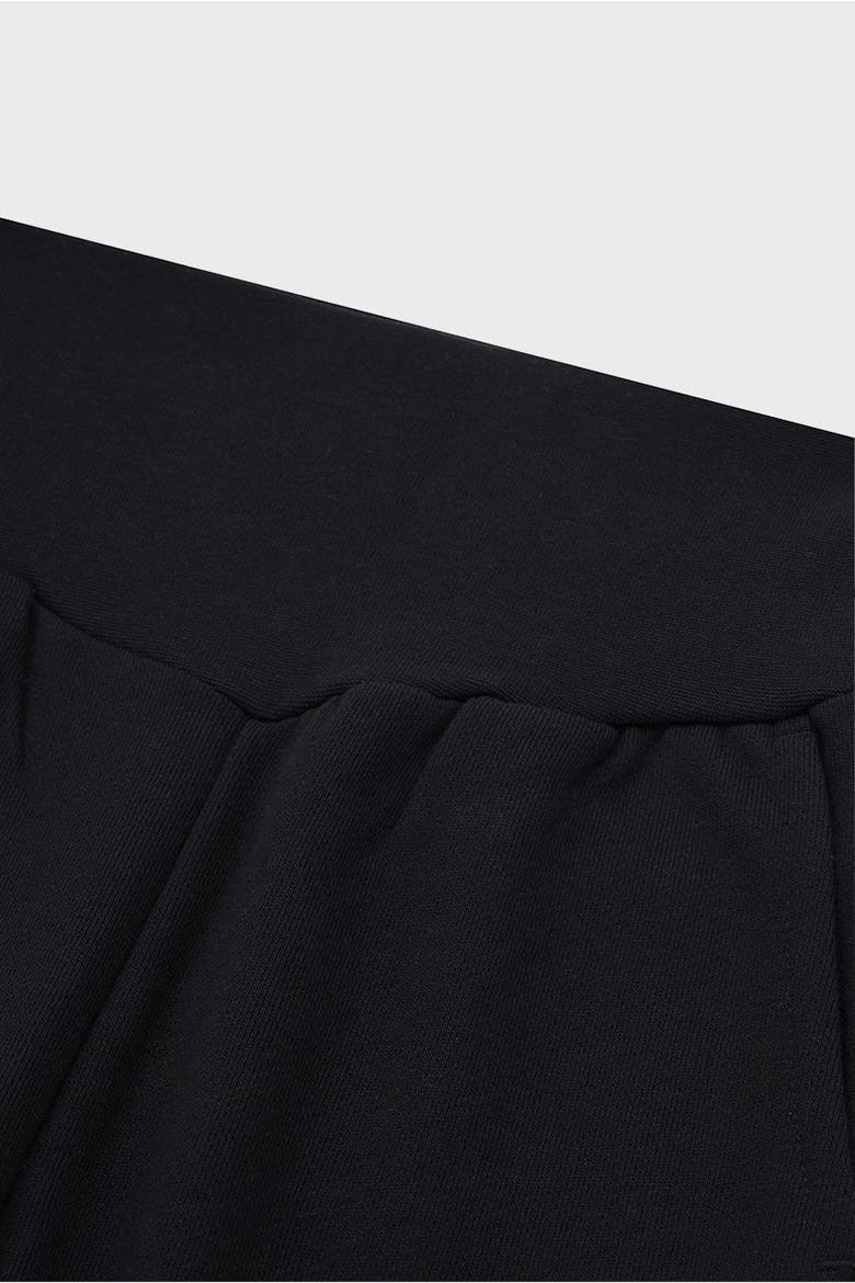 Cotton High Waisted Wide Leg Sweatpant With Raw Hem, Alternate, color, Black