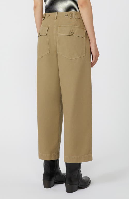 Weekend Max Mara Vista Crop Cotton Wide Leg Pants In Brown