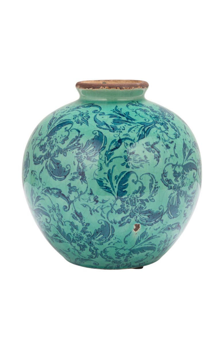Storied Home Vase with Transferware, Alternate, color, Blue