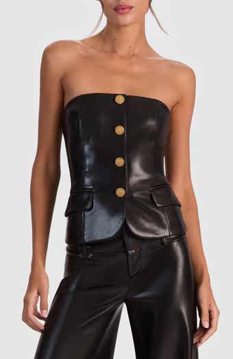 Alice + Olivia Madison Faux Leather Bustier