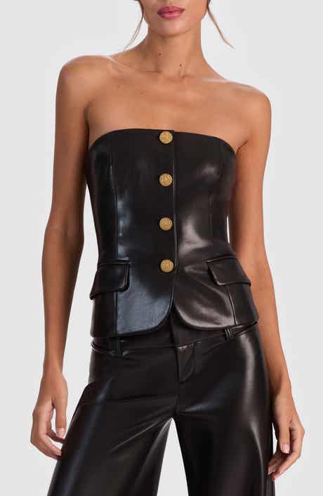 Alice + Olivia Madison Faux Leather Bustier