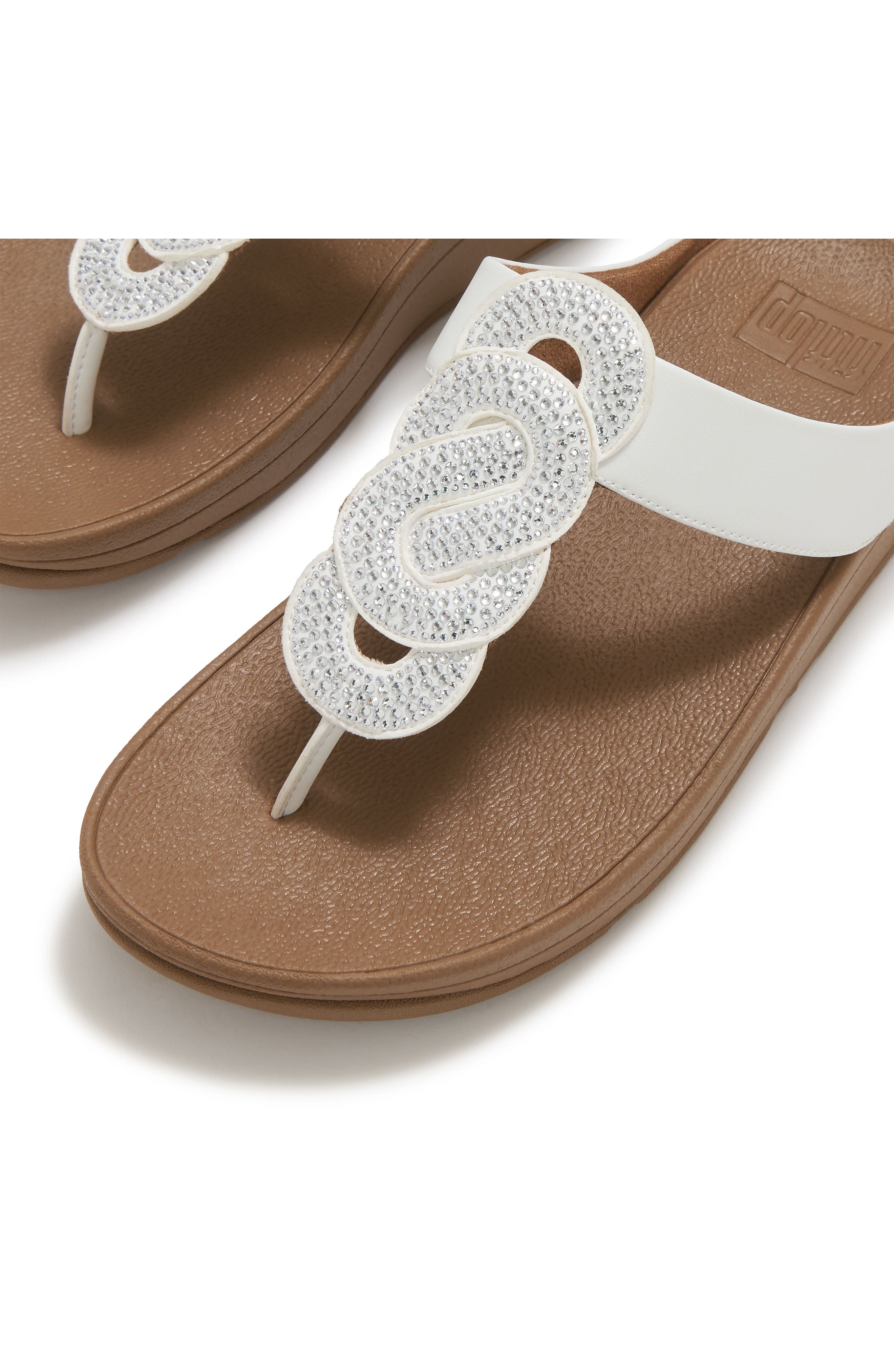 Fino Crystal Twist T-Strap Sandal, Alternate, color, URBAN WHITE