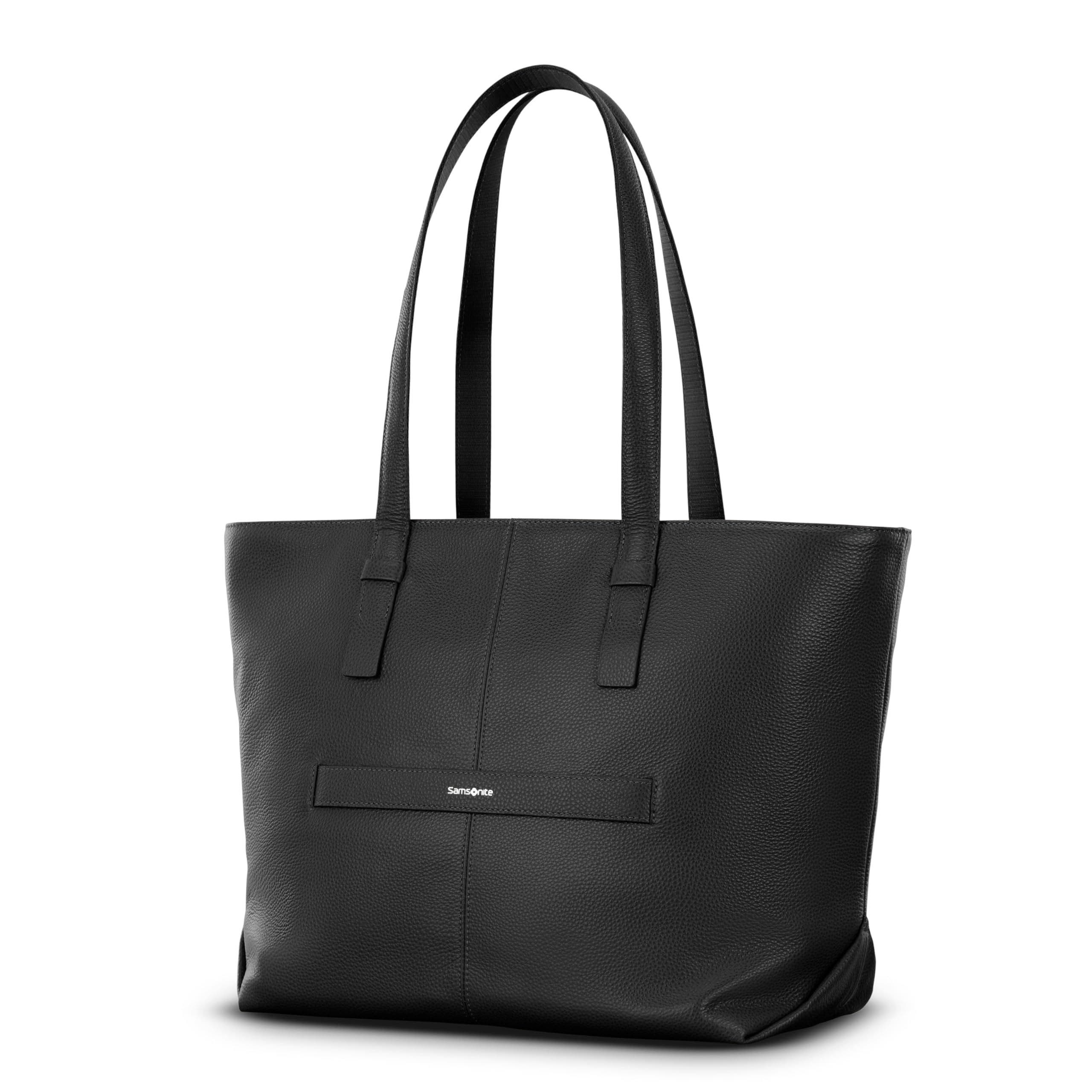Samsonite Mobile Solution 2 Leather Tote W/ Laptop Sleeve, Alternate, color, Black