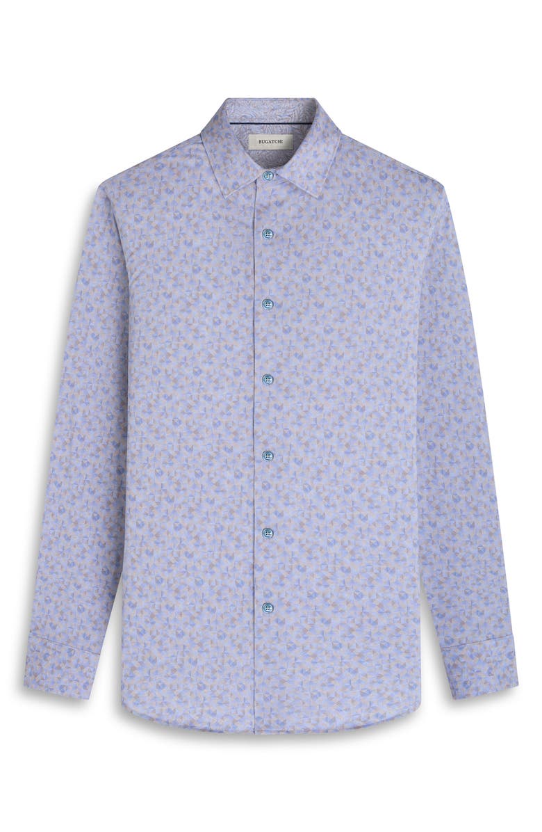 Bugatchi Jimmy OoohCotton<sup>®</sup> Geo Print Button-Up Shirt, Alternate, color, Sand