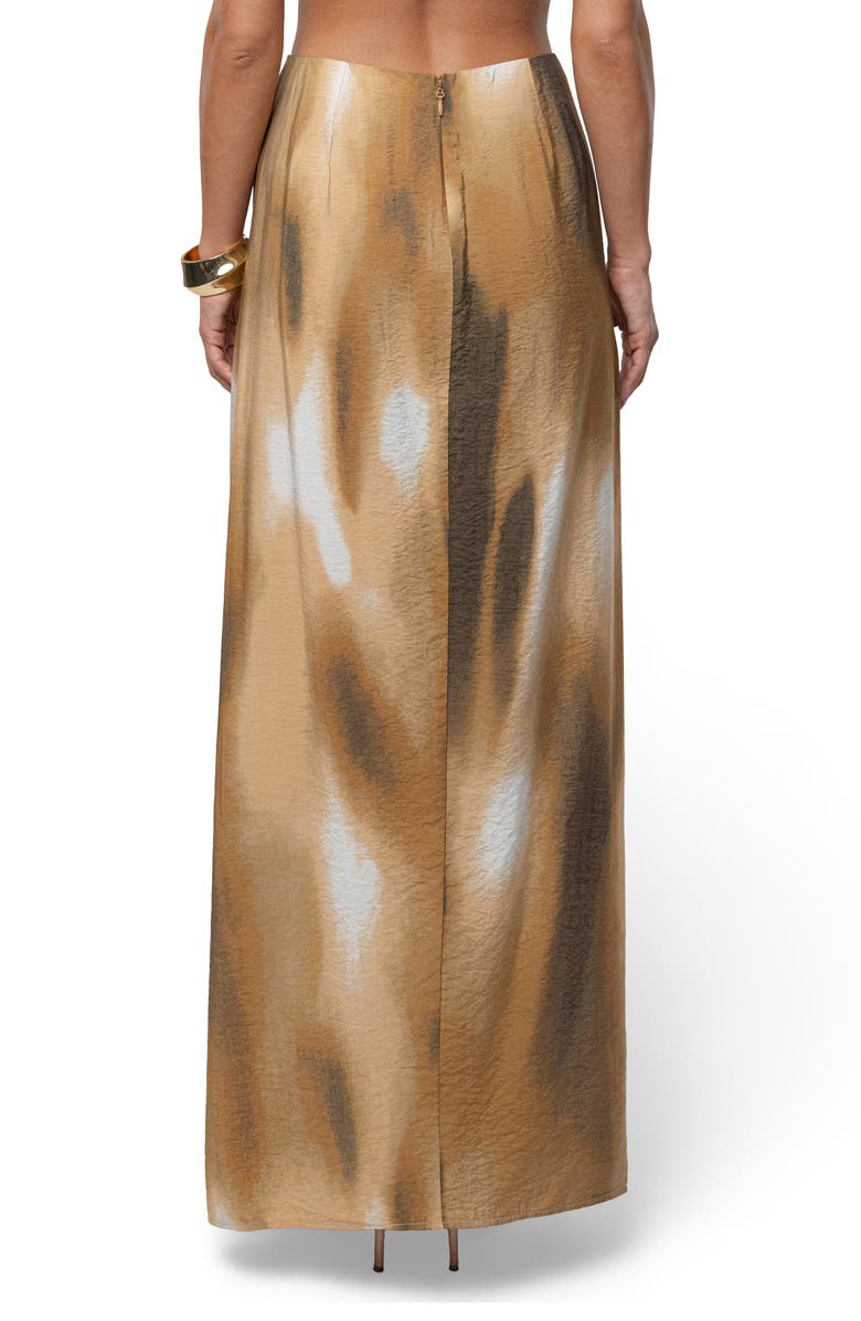 JLUXLABEL Abstract Print Drape Front Maxi Skirt, Alternate, color,
