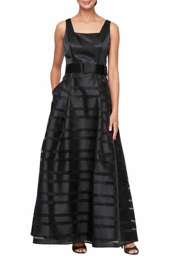 Mixed Media Organza A-Line Gown