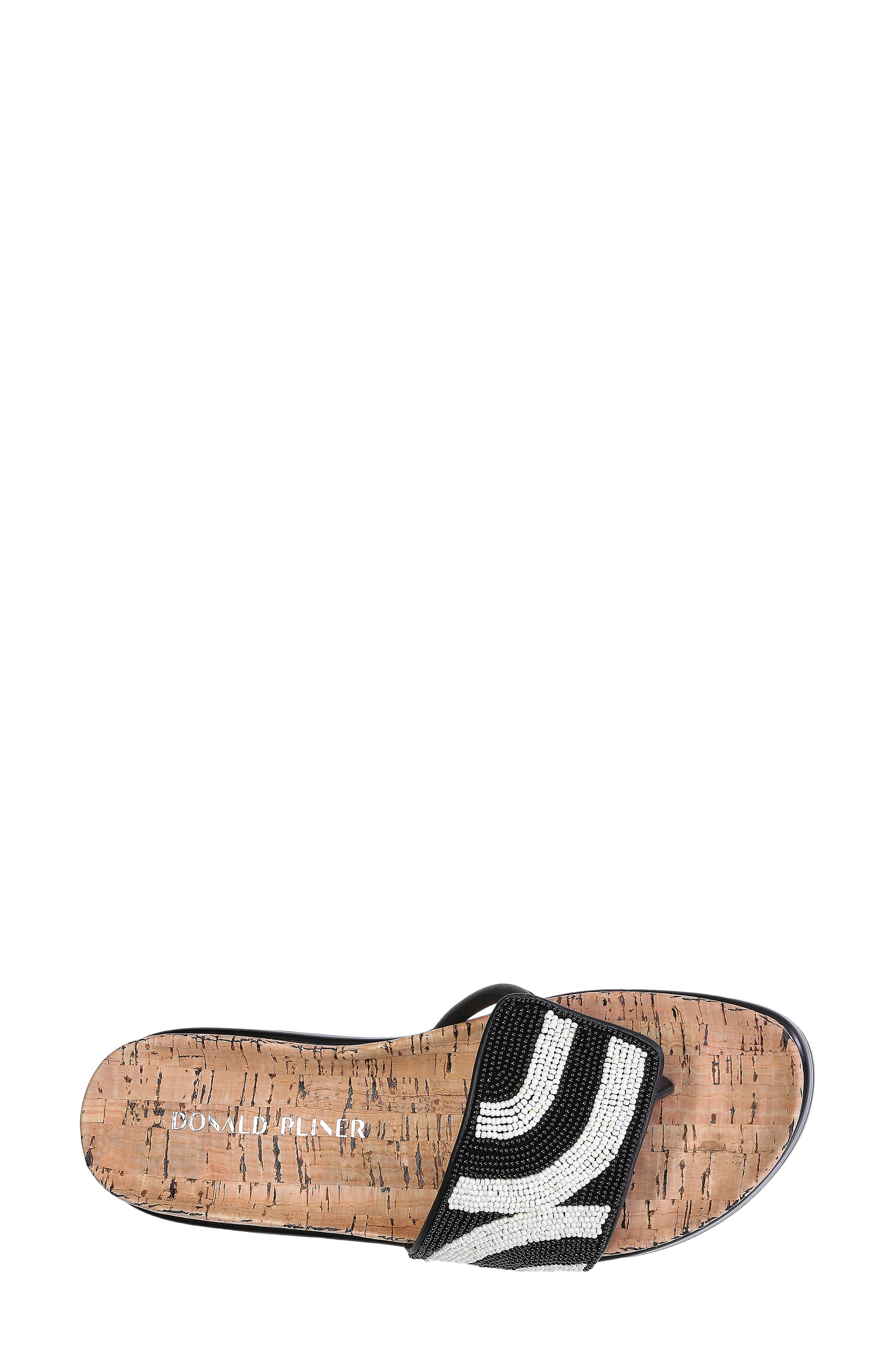 Fifi Low Wedge Flip Flop, Alternate, color, BLACK/ IVORY