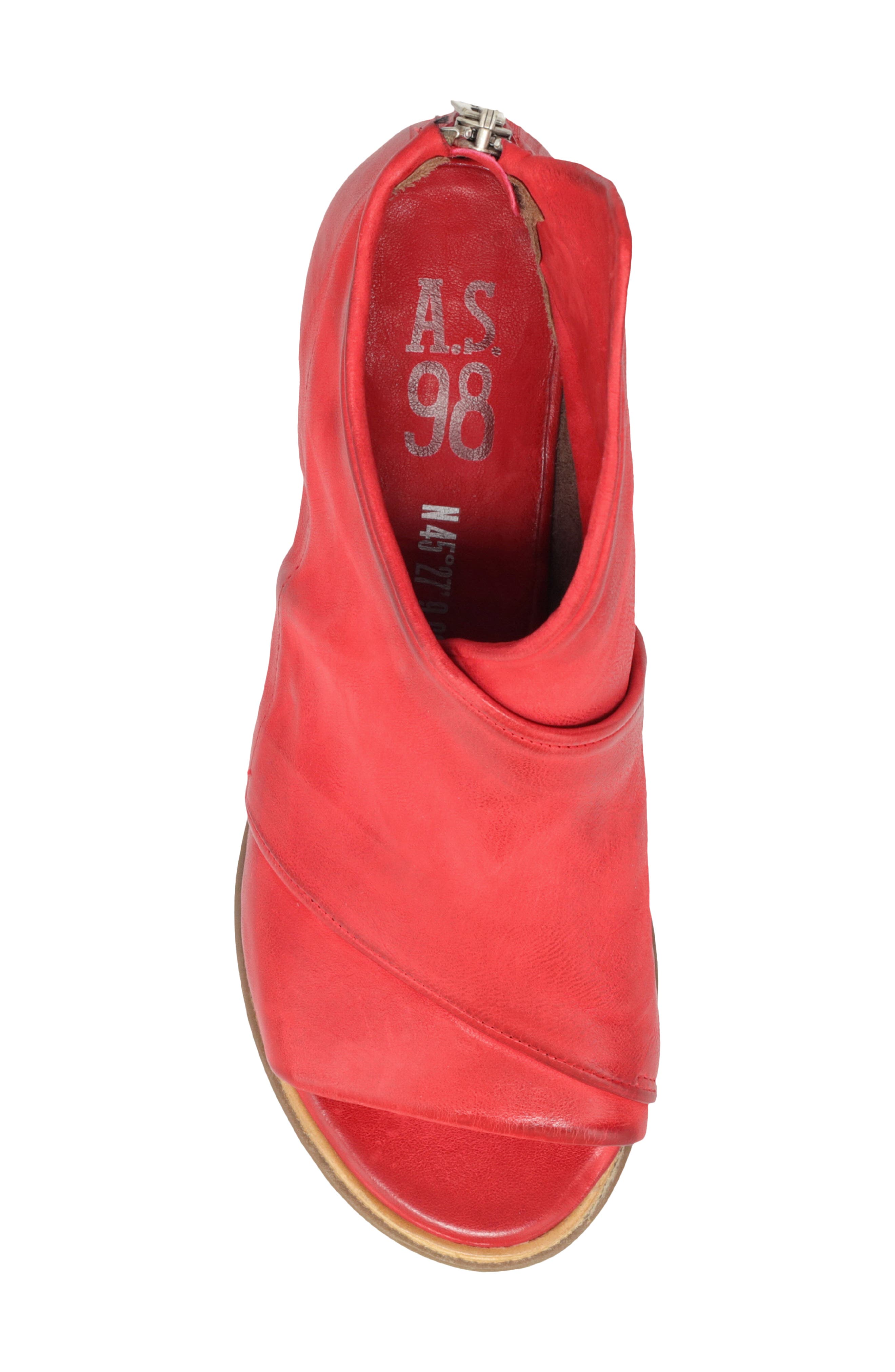 Marshall Peep Toe Bootie, Alternate, color, RED
