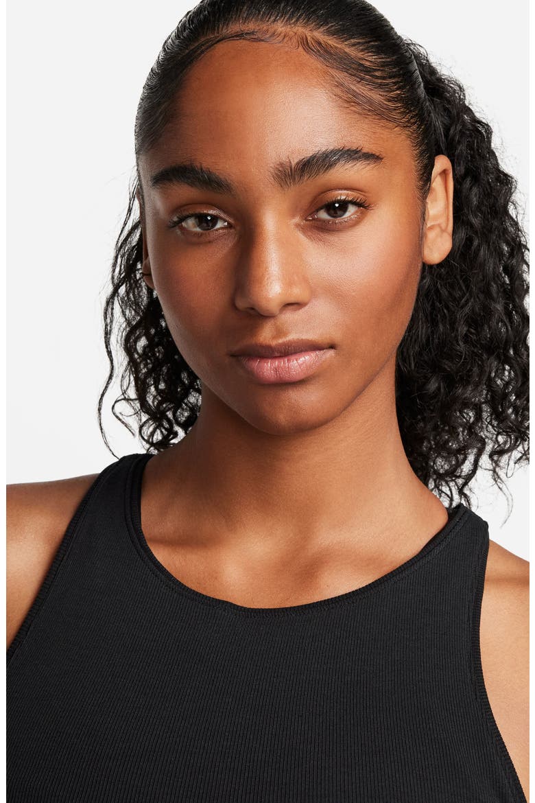 Yoga Luxe Rib Tank Top, Alternate, color, BLACK