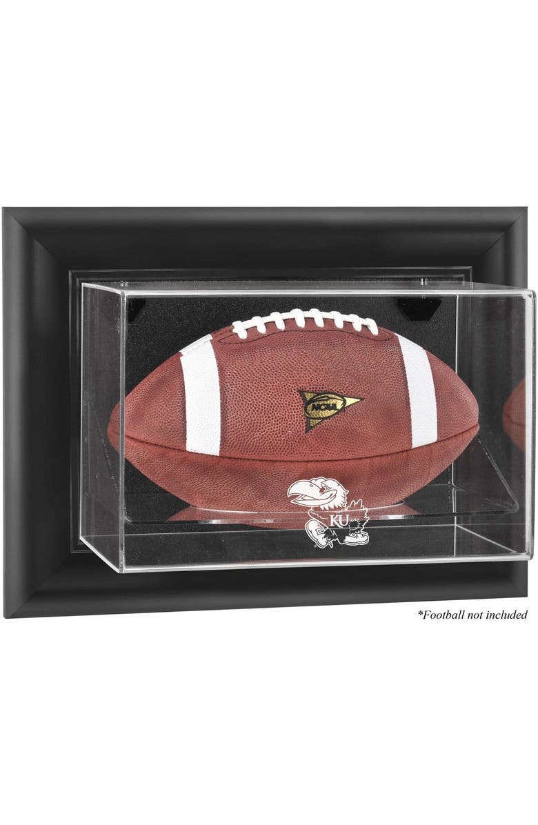 FANATICS AUTHENTIC Kansas Jayhawks Black Framed Wall-Mountable Football Display Case, Main, color, 