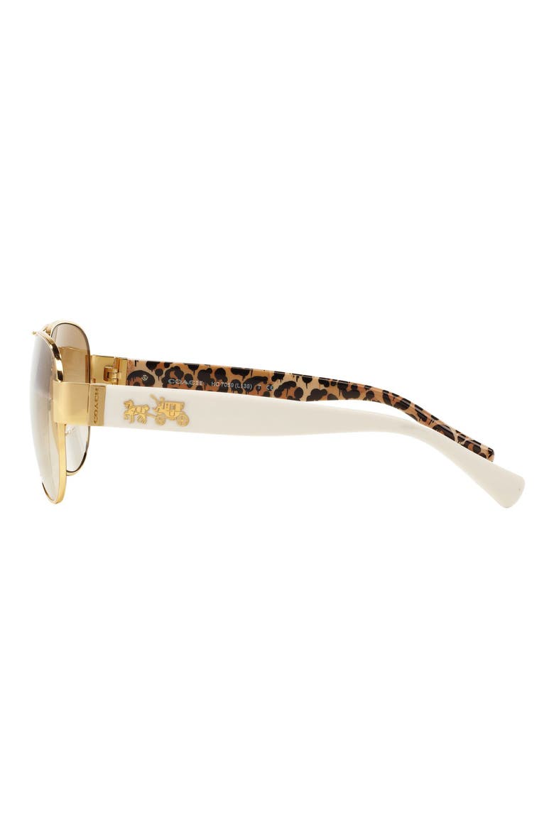 58mm Gradient Lens Aviator Sunglasses, Alternate, color, GOLD/ IVORY GRADIENT FLASH
