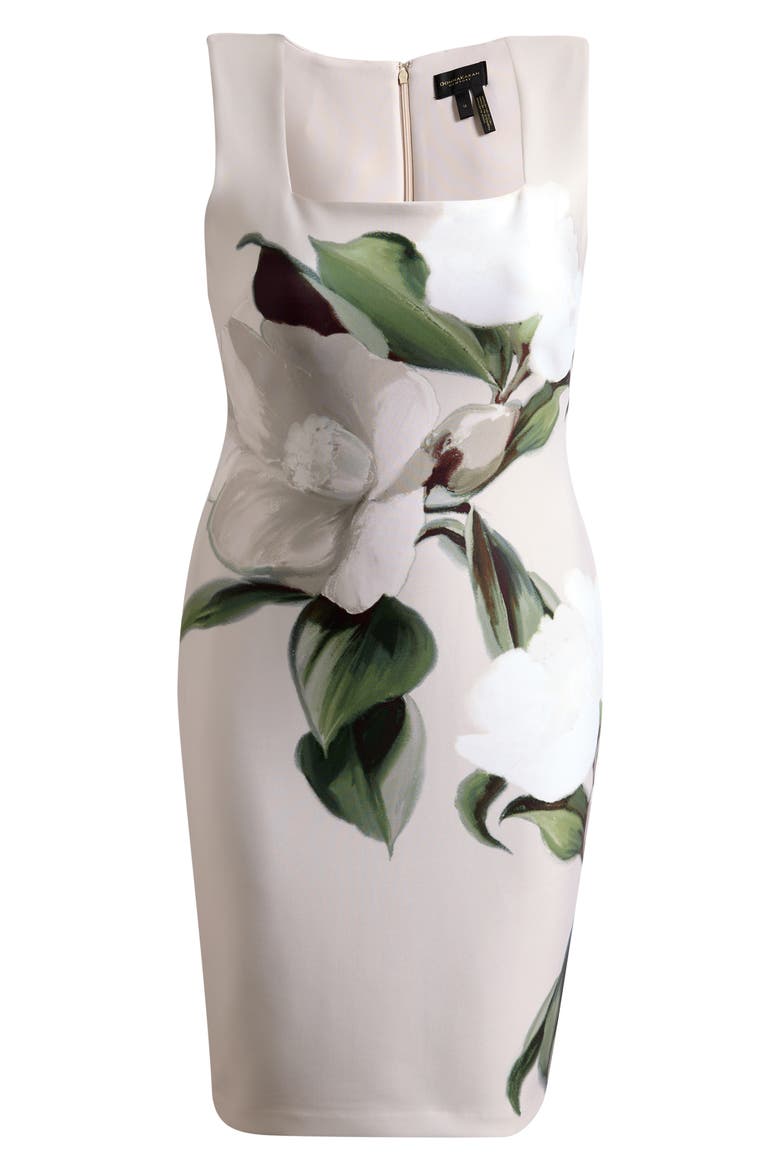 Floral Print Sheath Dress, Alternate, color, SISAL MULT