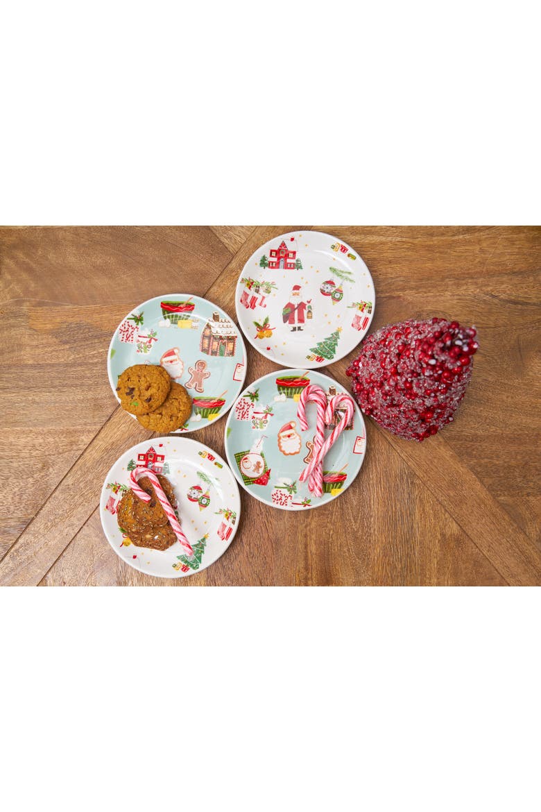 Xmas Cookie Toss & Alphabet Plate Set of 4, Alternate, color, Green