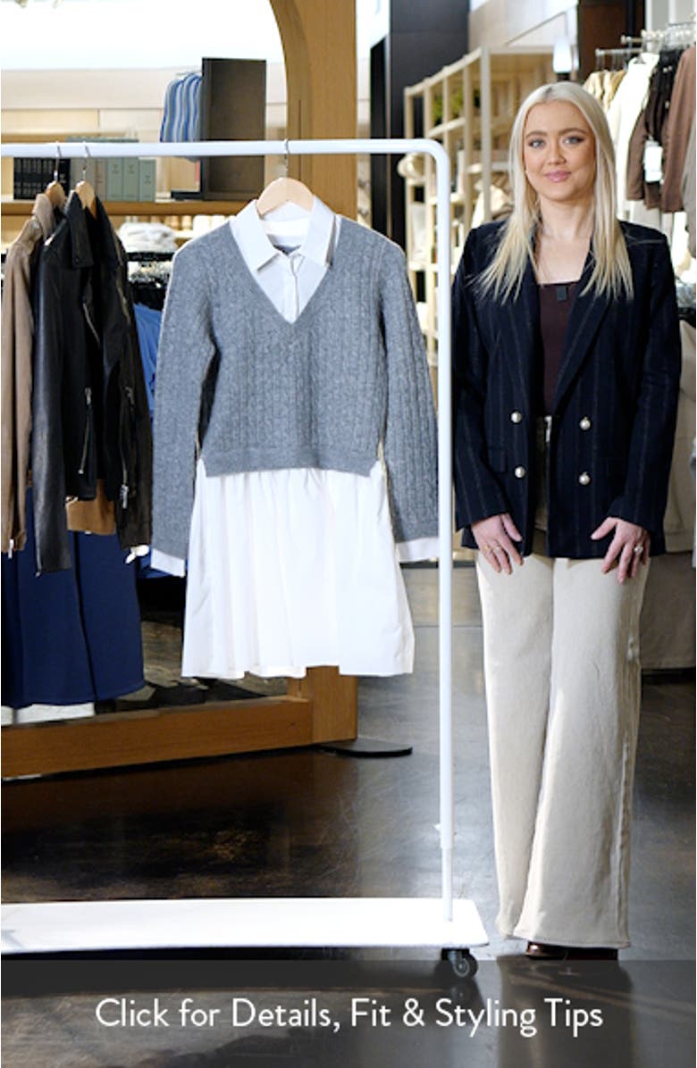 Layered Long Sleeve Mixed Media Dress, sales video thumbnail