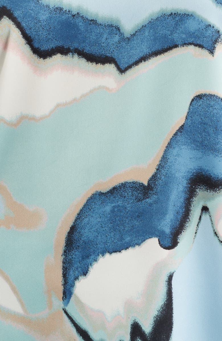 Anne Klein Abstract Print Bateau Neck Top, Alternate, color, Opal Blue Multi