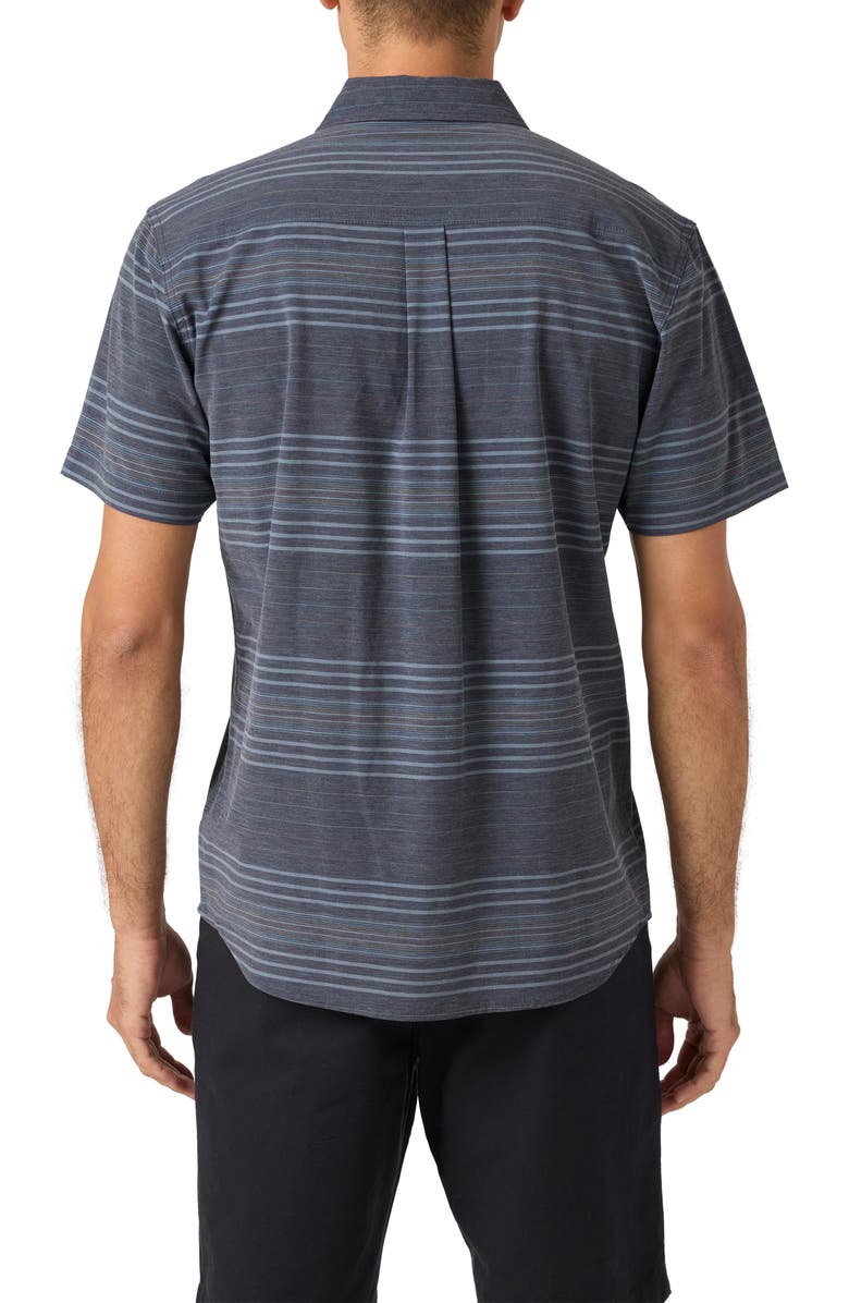 O'Neill TRVLR UPF Traverse Stripe Short Sleeve Performance Button-Up Shirt, Alternate, color, 