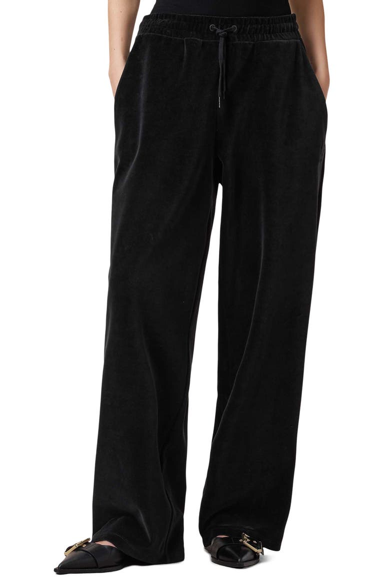 Vin Velvet Sweatpants, Main, color, BLACK