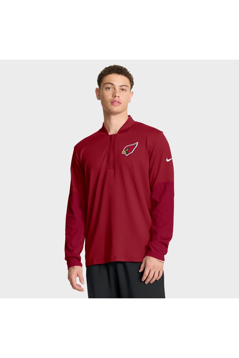 Men's Nike Cardinal Arizona Cardinals Sideline Dri-FIT Half-Zip Pullover, Main, color, Cardinal