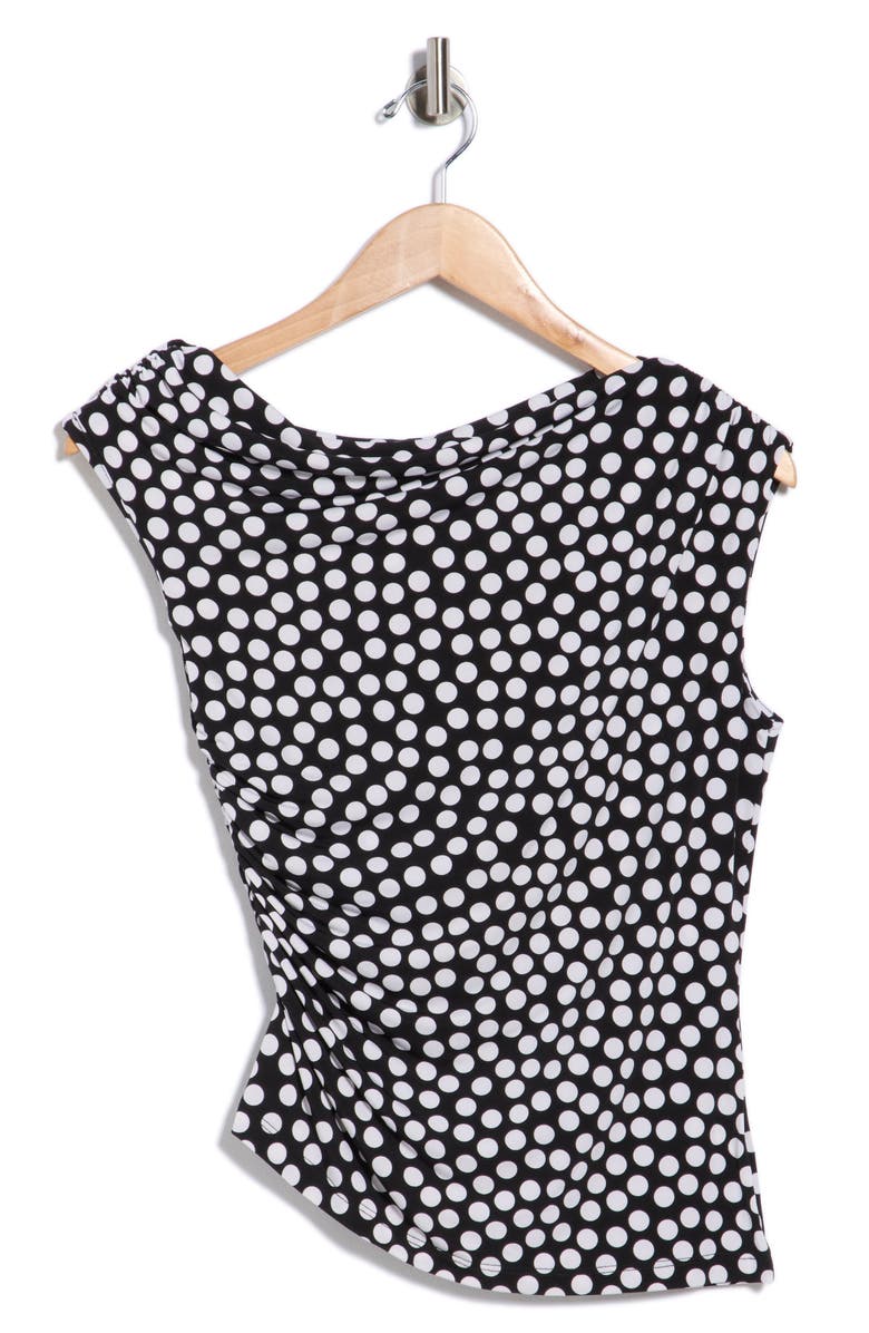 Renee C Asymmetric One-Shoulder Top, Alternate, color, Black/ Ivory