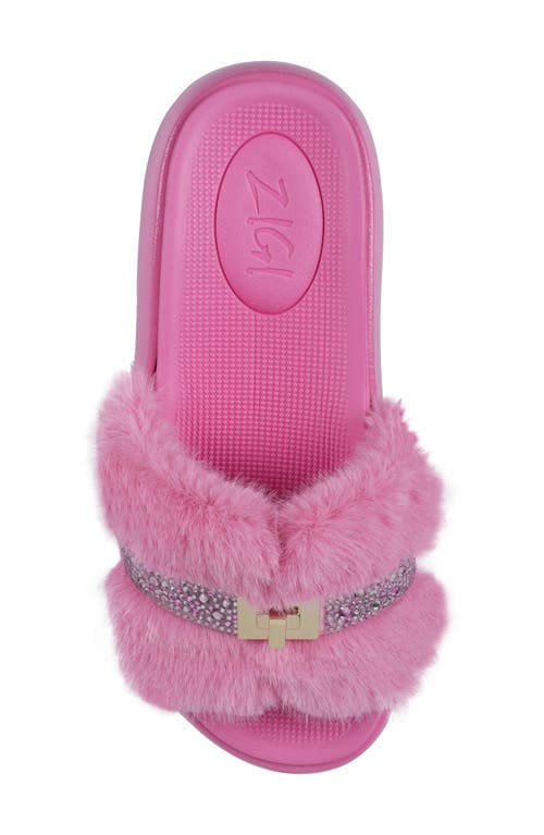 Zigi Finley Faux Fur Platform Sandal In Pink