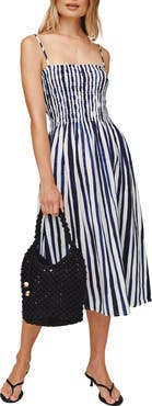 Bella Dahl Smocked Linen Midi Dress