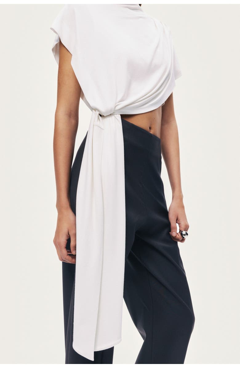 Nocturne Tailored Straight-Leg Pants, Alternate, color, Black