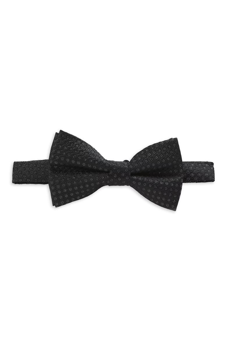 Floral Pre-Tied Bow Tie, Main, color, BLACK/ SILVER