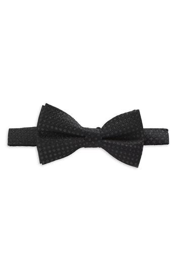 Karl Lagerfeld Floral Pre-tied Bow Tie In Black/ Silver
