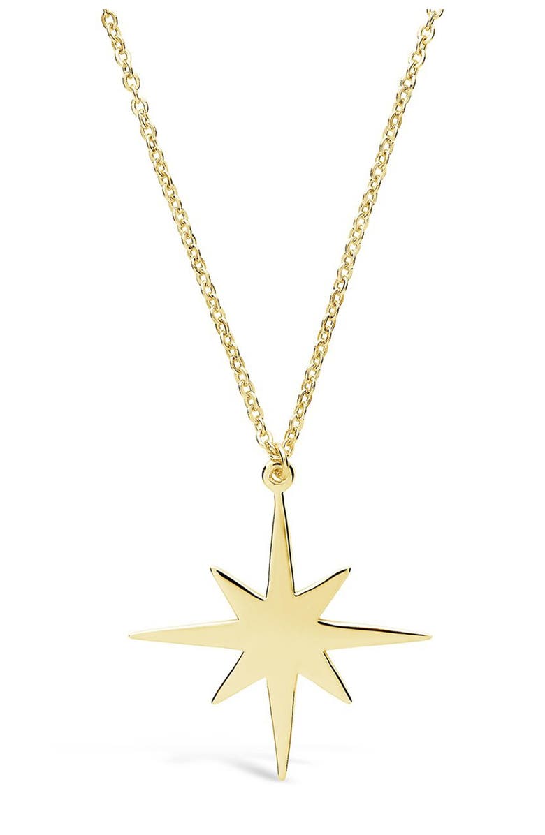 Sterling Forever 14K Gold Vermeil Plated Sterling Silver Bursting Star Pendant Necklace, Main, color,
