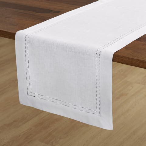 Linen Table Runner - Linen Double Hemstitch