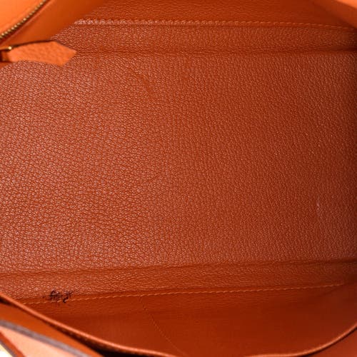 Pre-owned Hermes Hermes Kelly Handbag Orange Togo With Gold Hardware 28 In Orange