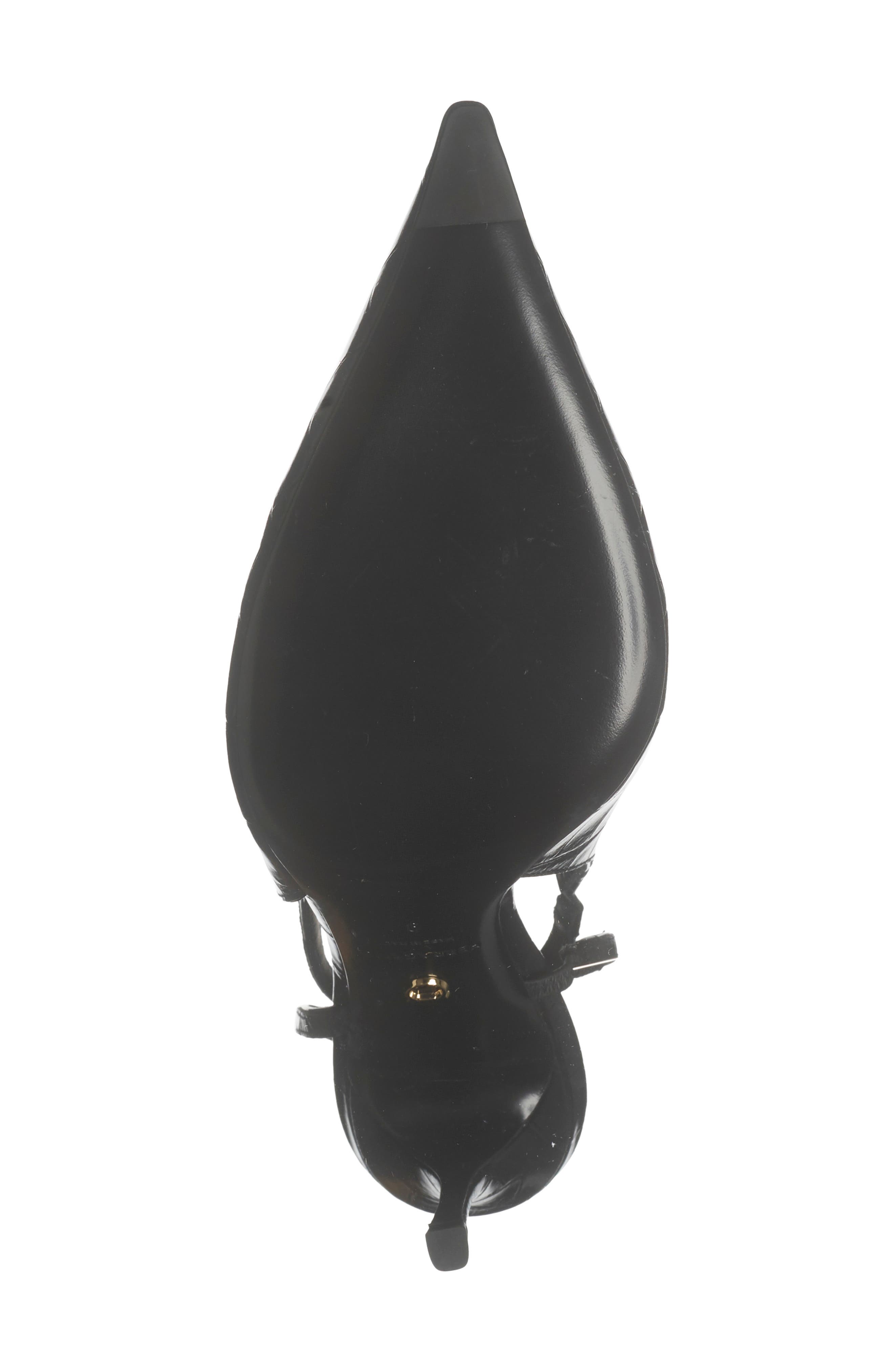 Cressy Pointed Toe Slingback Pump, Alternate, color, NERO VERN SETA PAINT