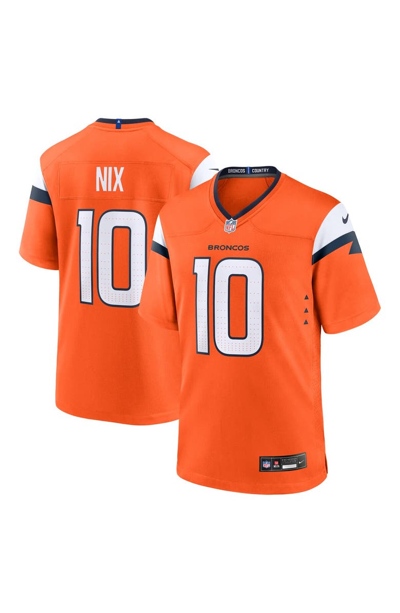 Nike Men's Nike Bo Nix Orange Denver Broncos  Player Game Jersey, Main, color, Orange
