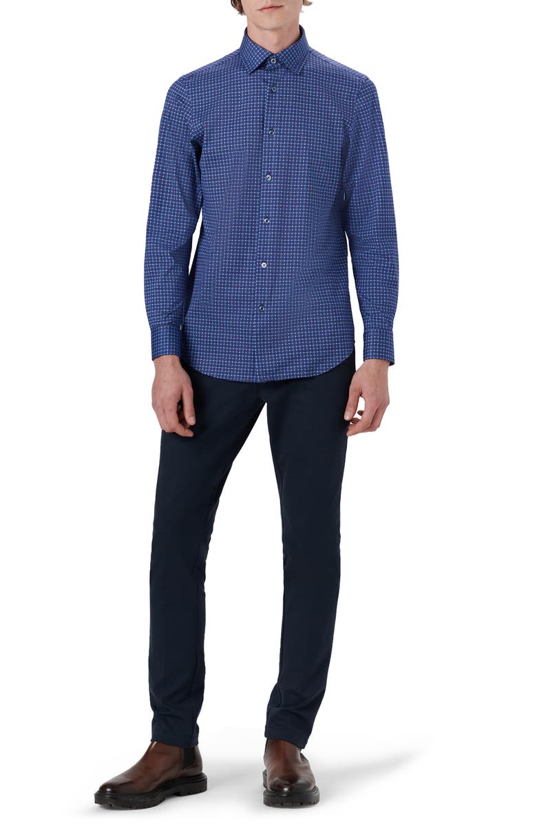Bugatchi OoohCotton<sup>®</sup> Star Print Button-Up Shirt, Alternate, color,