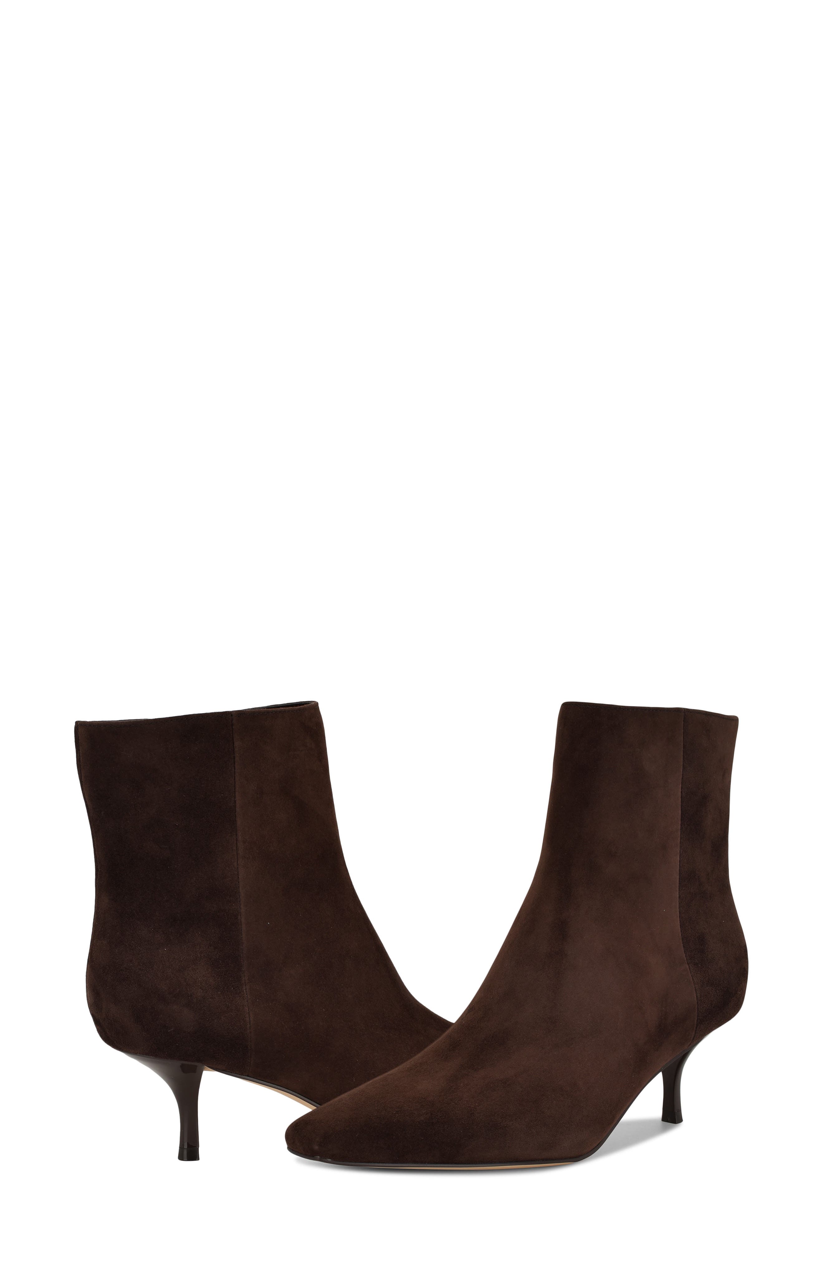 Nine West Hermena Kitten Heel Bootie, Alternate, color, Dark Brown