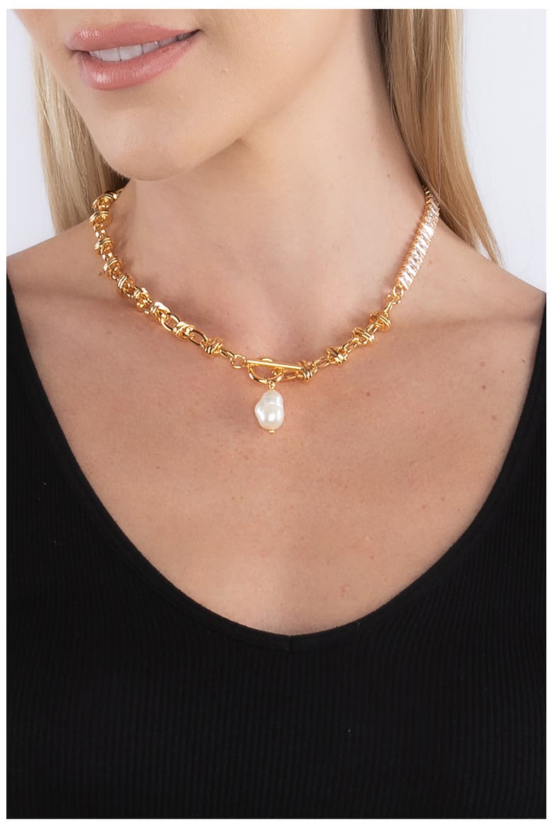 Eliana Two-Tone Necklace, Alternate, color, GOLD