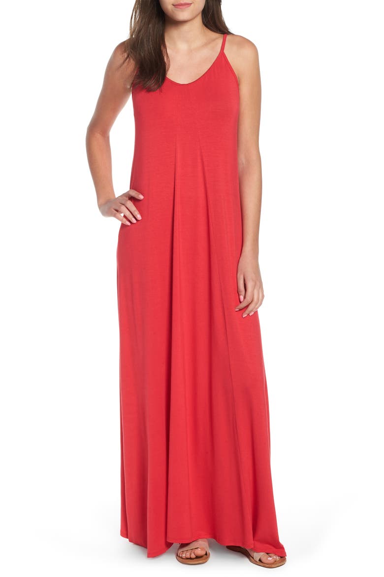 Maxi Dress, Main, color, RED LIPSTICK