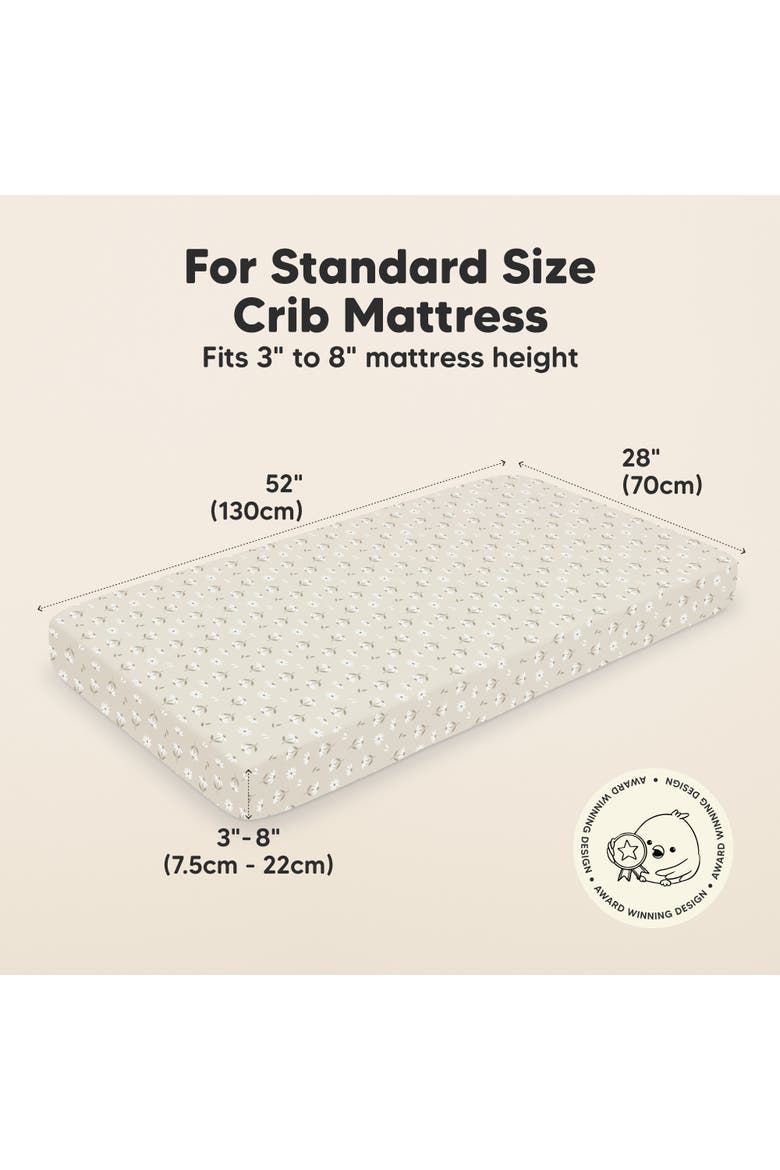 Soothe Fitted Crib Sheets, Alternate, color, Daisies
