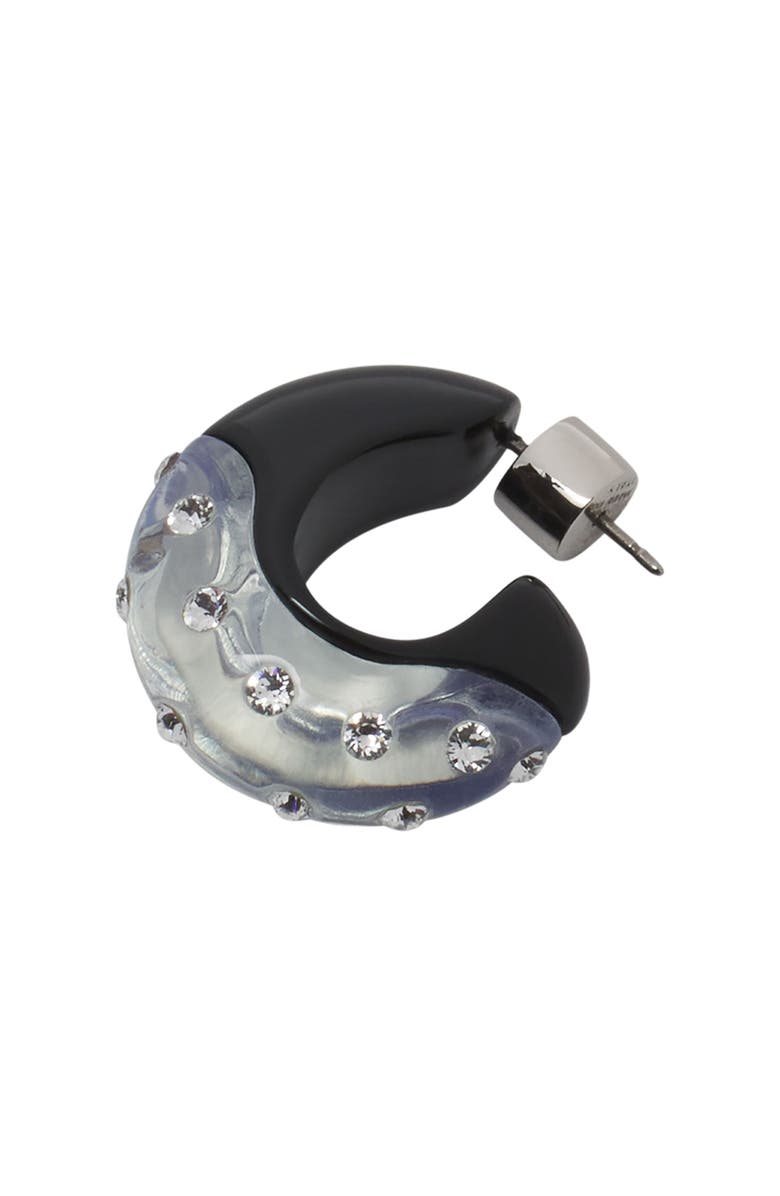 Lanvin Fargo Rhinestone Large Hoop Earrings, Alternate, color, Black/Transparent