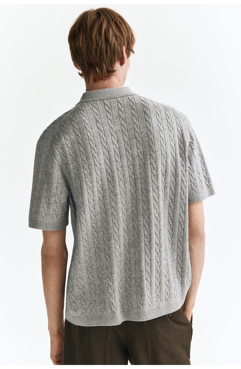 H&M Regular Fit Cable-knit Shirt, Alternate, color, Gray