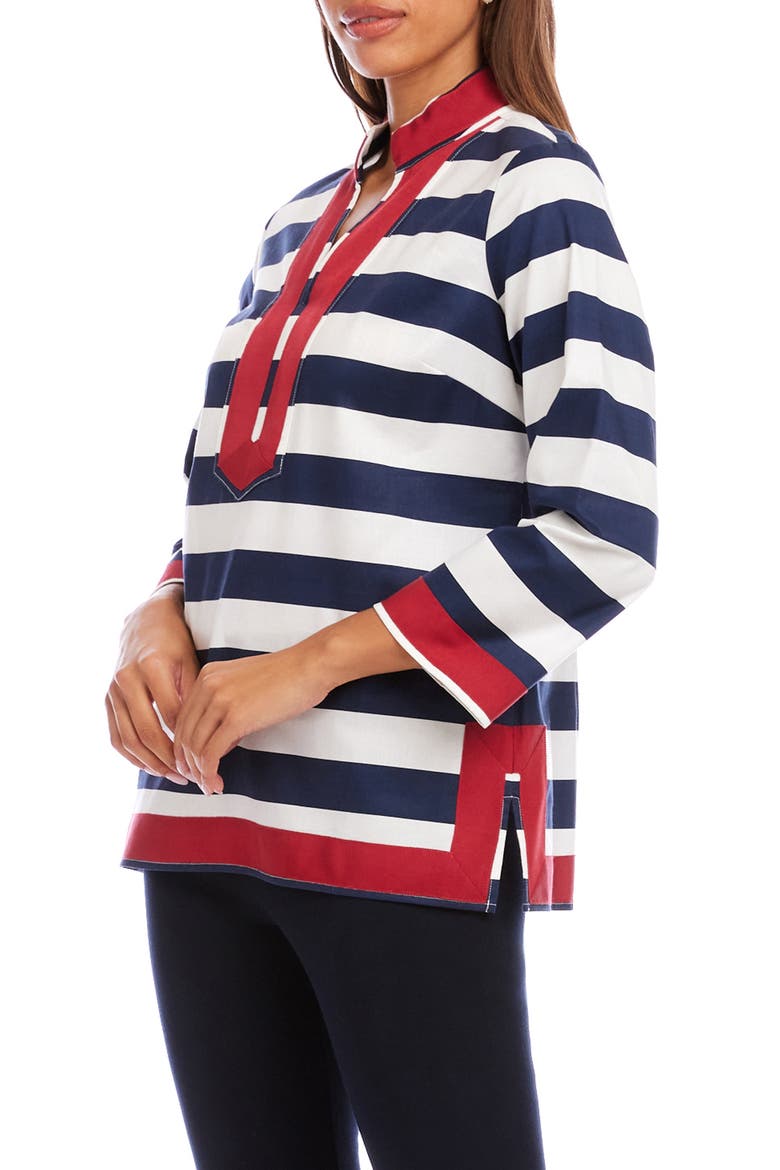 St. Tropez Stripe Tunic, Alternate, color, NAVY