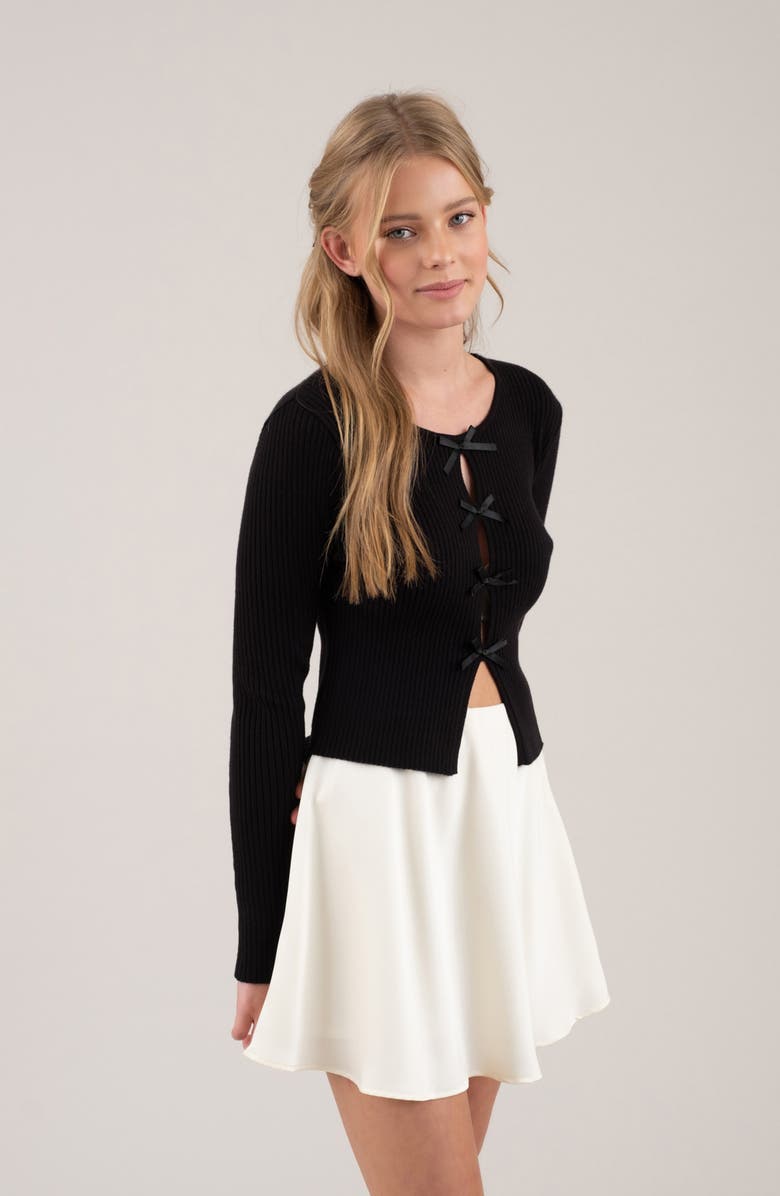 Blu Pepper Bow Embellished Pullover Sweater, Alternate, color,