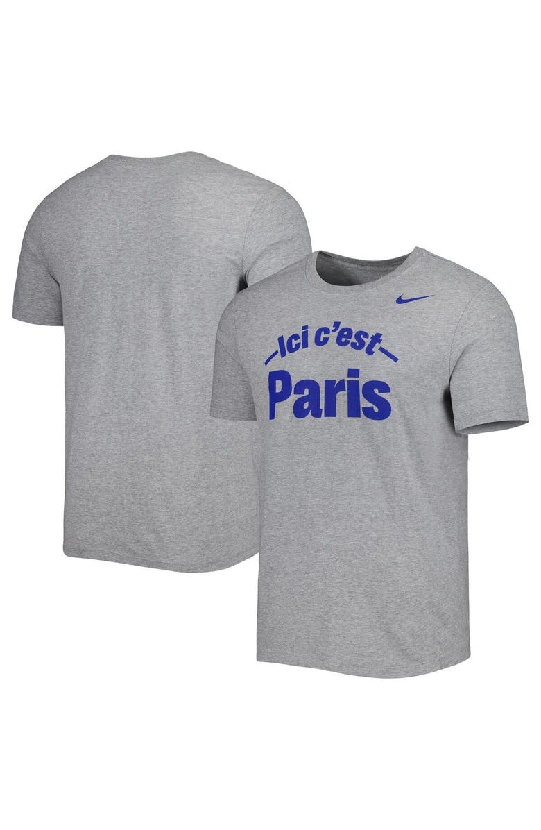 Nike Men's Nike Heather Gray Paris Saint-Germain Core T-Shirt, Main, color,