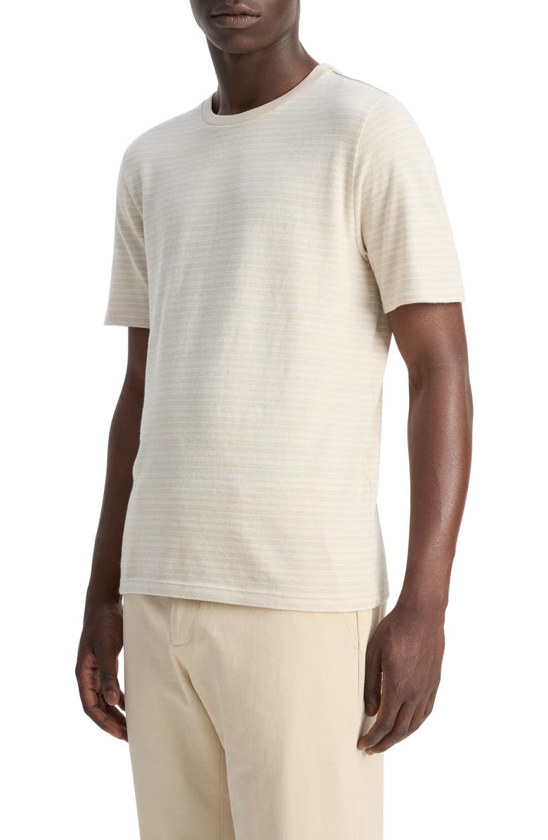 Vince Loose Fit Stripe Crewneck T-Shirt, Alternate, color, Coyote/ Off White
