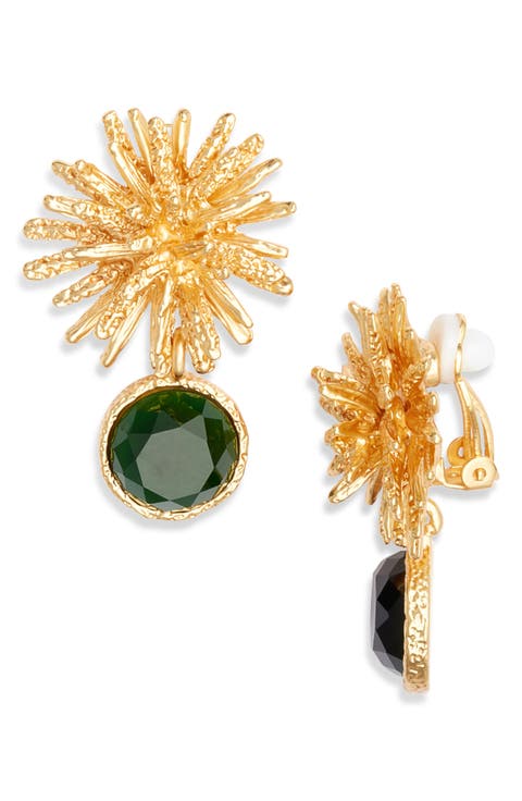 Starburst Clip-On Drop Earrings