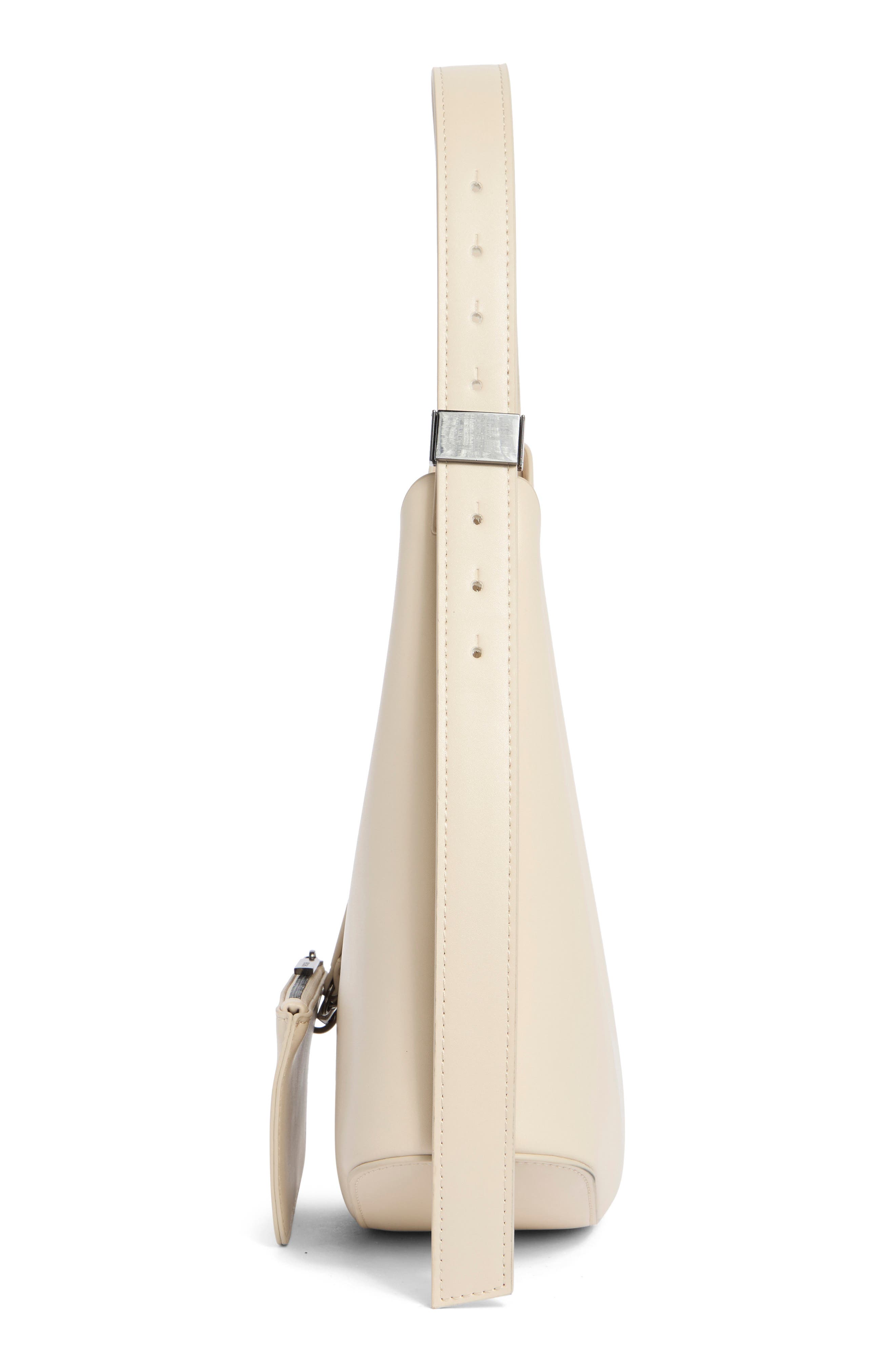 BCBG Curved Bottom Hobo Bag, Alternate, color, Almond